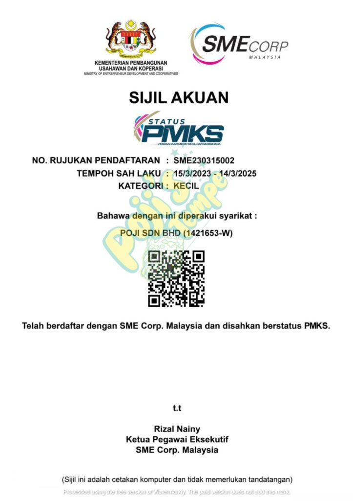 Salinan Sijil Akuan Status PMKS Poji’s Tempe